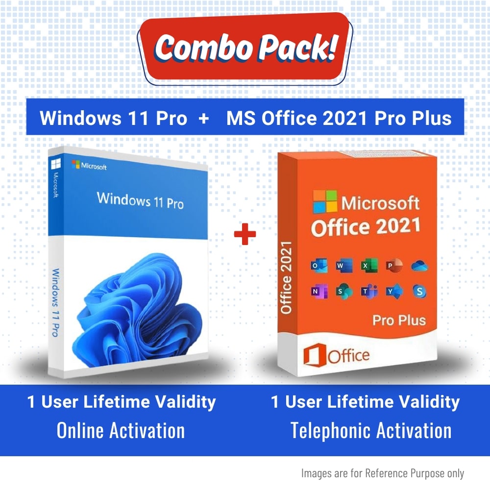 Windows 11 Pro + MS Office 2021 Pro Plus | Lifetime Combo